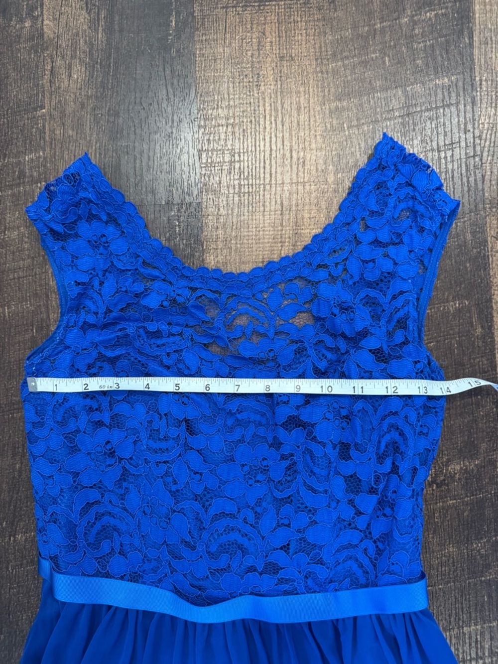David’s bridal royal blue lace and chiffon Bridesmaid dress - Picture 5 of 7